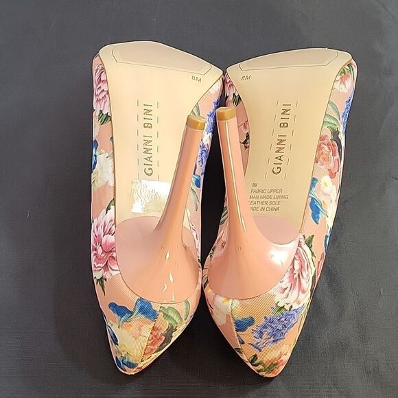 BRAND NEW GIANNI BINI THIN HEEL POINTED TOE MULTI-COLOR FLORAL WOMEN"S SHOE - Picture 10 of 12